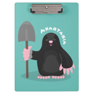 Cute happy mole cartoon illustratie klembord