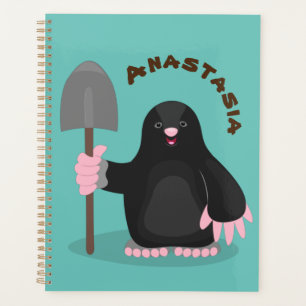 Cute happy mole cartoon illustratie planner