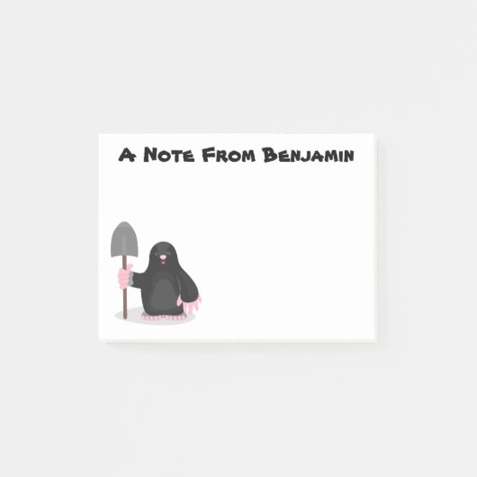 Cute happy mole cartoon illustratie post-it® notes (Voorkant)