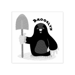 Cute happy mole cartoon illustratie rubberstempel