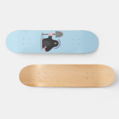 Cute happy mole cartoon illustratie skateboard (Horizontaal)
