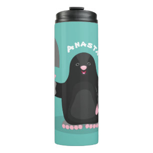 Cute happy mole cartoon illustratie thermosbeker