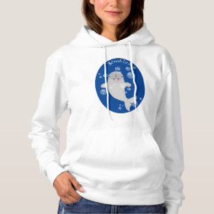 Cute happy narwhal bubbles cartoon illustratie hoodie