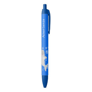 Cute happy narwhal bubbles cartoon illustratie zwarte inkt pen