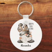 Cute Happy Nieuwjaar Gnome Sleutelhanger (Voorkant)