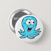Cute Happy Octopus Button (Voorkant /achterkant)