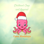 Cute happy octopus met kerstpet cartoon raamsticker (Vel 3)