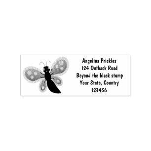 Cute happy orange butterfly cartoon illustraties rubberstempel
