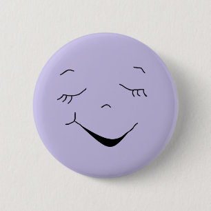 Cute Happy Paars Gekke Face Button