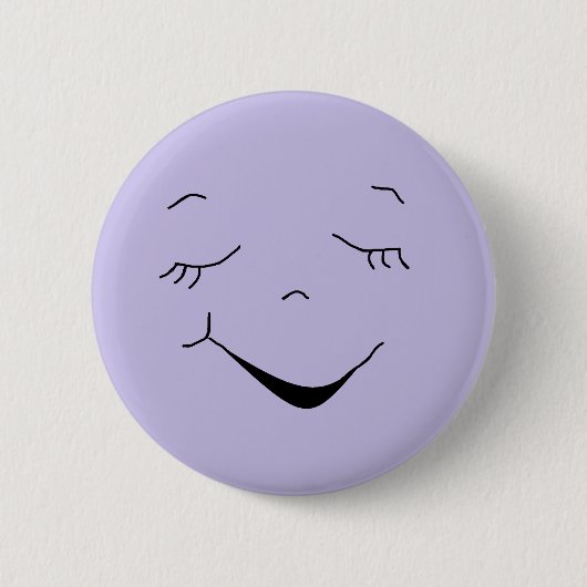 Cute Happy Paars Gekke Face Button (Voorkant)