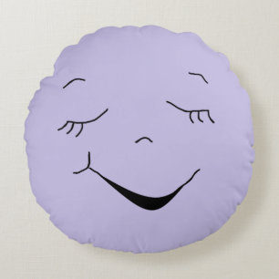 Cute Happy Paars Gekke Face Pillow Rond Kussen