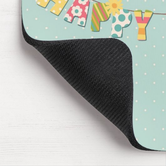Cute Happy Paaster Card Muismat (Hoek)