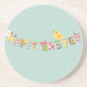 Cute Happy Paaster Card Zandsteen Onderzetter