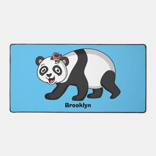 Cute happy panda bear with flower cartoon (Recto)