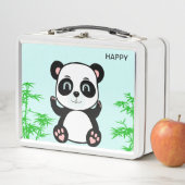 Cute Happy Panda Beer en Bamboo (In situ)