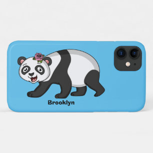 Cute happy panda beer met cartoon iPhone 11 hoesje
