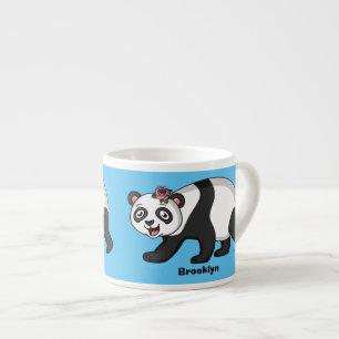 Cute happy panda beer met cartoon espresso kop