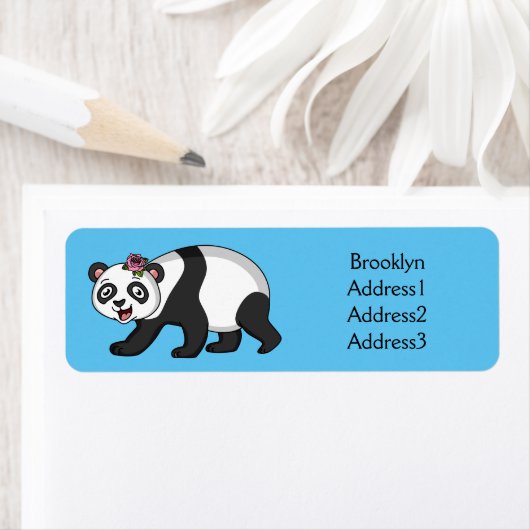 Cute happy panda beer met cartoon etiket (Insitu)