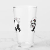 Cute happy panda beer met cartoon glas (Links)