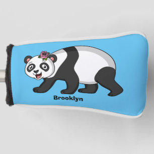 Cute happy panda beer met cartoon golfheadcover