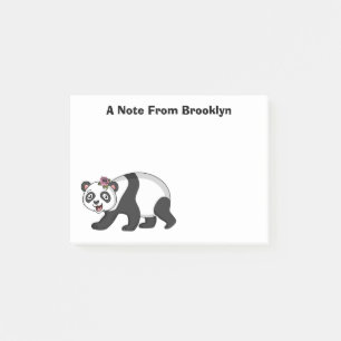 Cute happy panda beer met cartoon post-it® notes