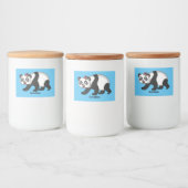 Cute happy panda beer met cartoon voedselcontainer etiket (Flessen)