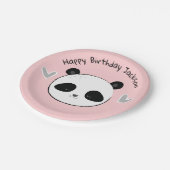 Cute Happy Panda Face Pink Party Bord (Gekanteld)