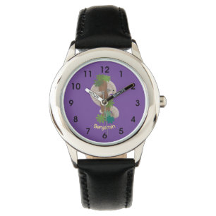 Cute happy pangolin anteater illustratie horloge