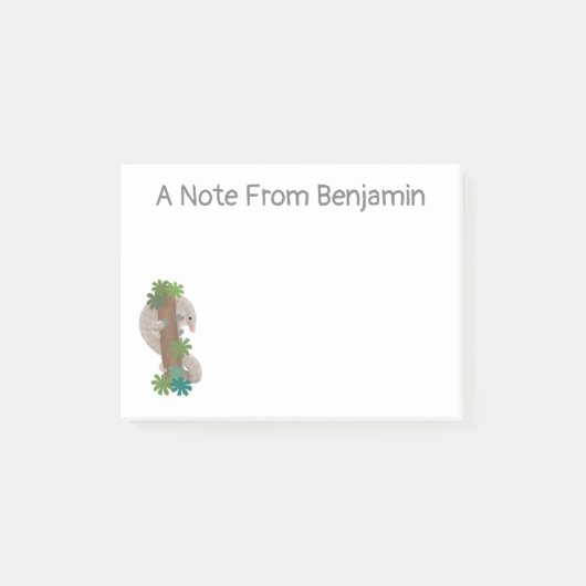Cute happy pangolin anteater illustratie post-it® notes (Voorkant)