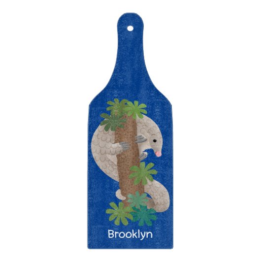 Cute happy pangolin anteater illustratie snijplank (Voorkant)