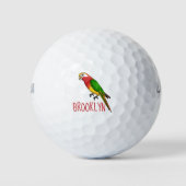 Cute happy parrot cartoon illustratie golfballen (Voorkant)