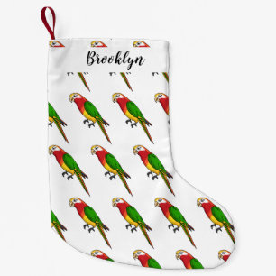 Cute happy parrot cartoon illustratie kleine kerstsok