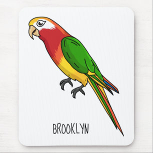 Cute happy parrot cartoon illustratie muismat