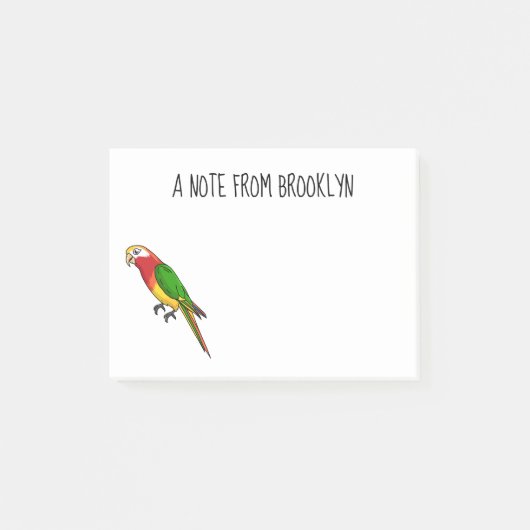 Cute happy parrot cartoon illustratie post-it® notes (Voorkant)