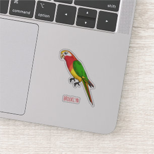 Cute happy parrot cartoon illustratie sticker