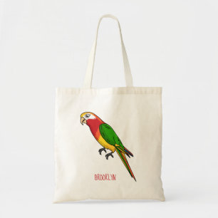 Cute happy parrot cartoon illustratie tote bag