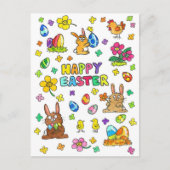 Cute Happy Pasen Briefkaart (Voorkant)