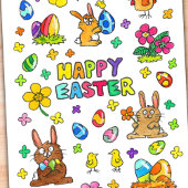 Cute Happy Pasen Briefkaart