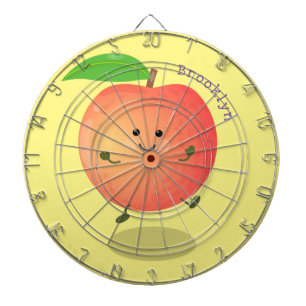 Cute happy peach yellow cartoon dartbord