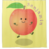 Cute happy peach yellow cartoon douchegordijn (Voorkant)