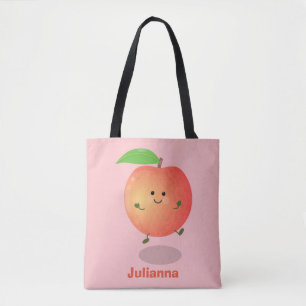 Cute happy peach yellow cartoon draagtas