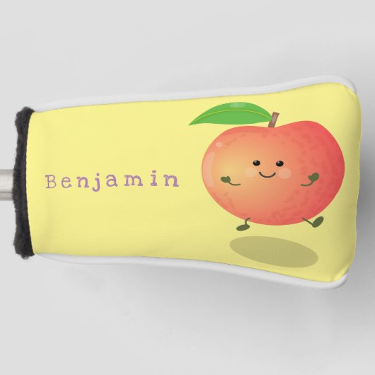 Cute happy peach yellow cartoon golfheadcover (Voorkant)