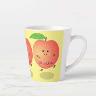 Cute happy peach yellow cartoon latte mok