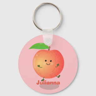 Cute happy peach yellow cartoon sleutelhanger