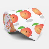 Cute happy peach yellow cartoon stropdas (Opgerold)