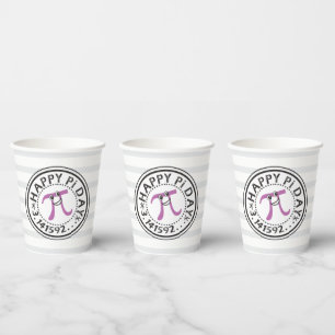 Cute Happy Pi Day - Funny Pi Day Paper Cup Papieren Bekers