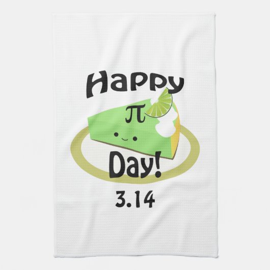 Cute Happy Pi Day Theedoek (Verticaal)