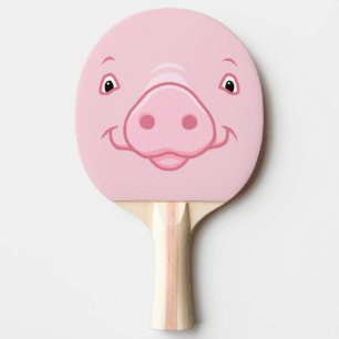 Cute Happy Pink Pig Face Tafeltennisbatje