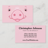 Cute Happy Pink Pig Face Visitekaartje (Voorkant / Achterkant)