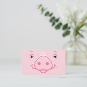 Cute Happy Pink Pig Face Visitekaartje (Staand voorkant)